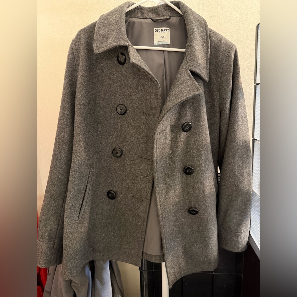 Old Navy Gray Faux Wool Coat - Size L